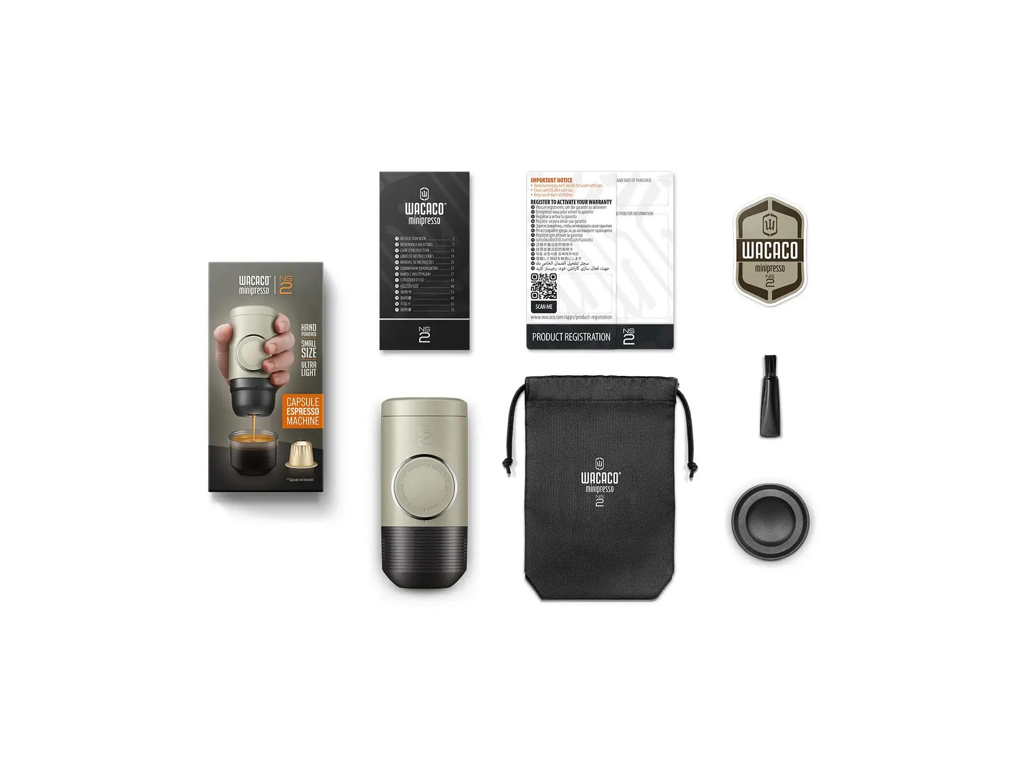 Wacaco Minipresso NS2 | Espressor manual portabil | SNAILER®