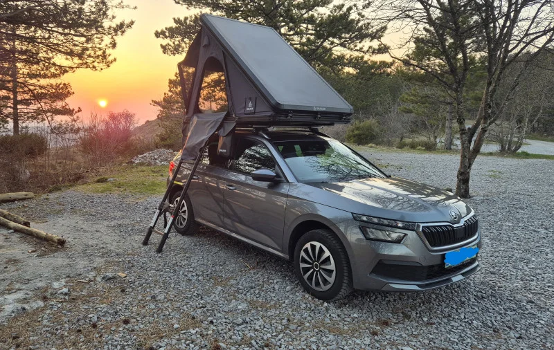 Snailer Alduo cort auto pe Skoda Kamiq - fotografie de la client din Slovenia